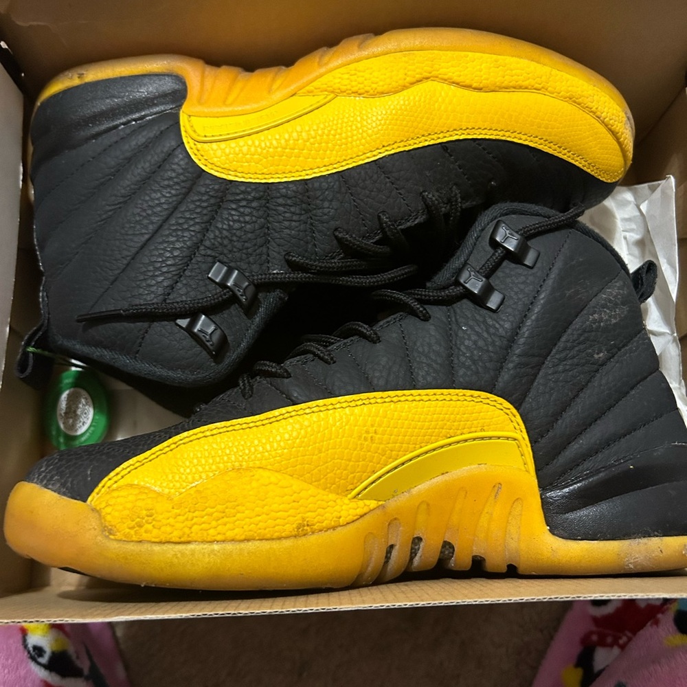 Jordan 12s, black and yellow. Grade school 6.5y